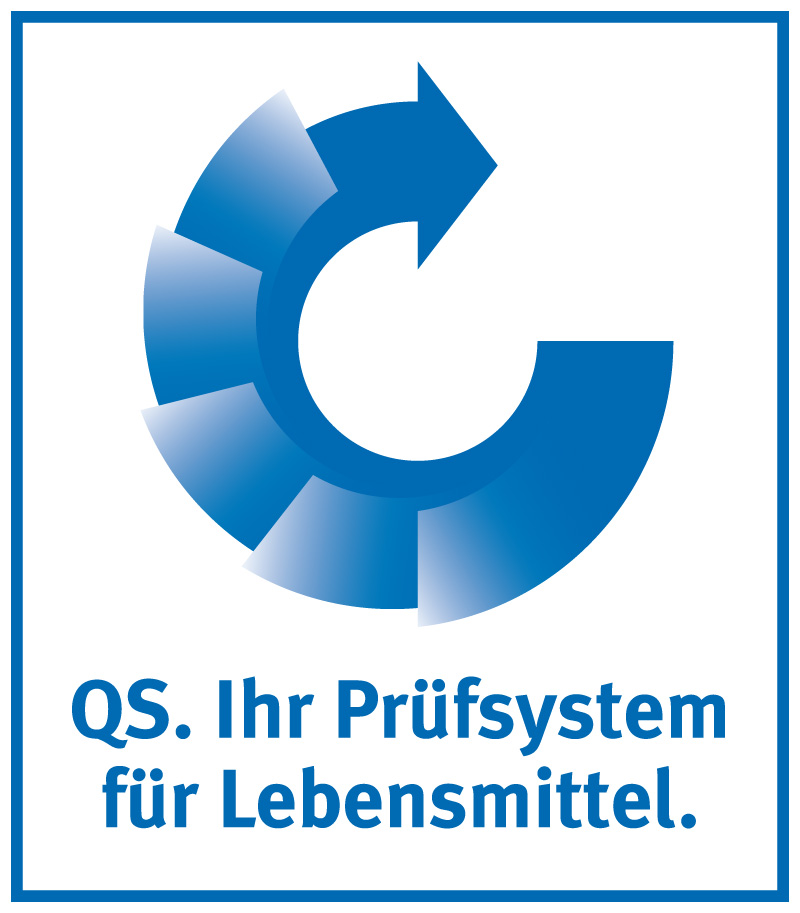 QS Logo mit Verlauf blau deutsch
